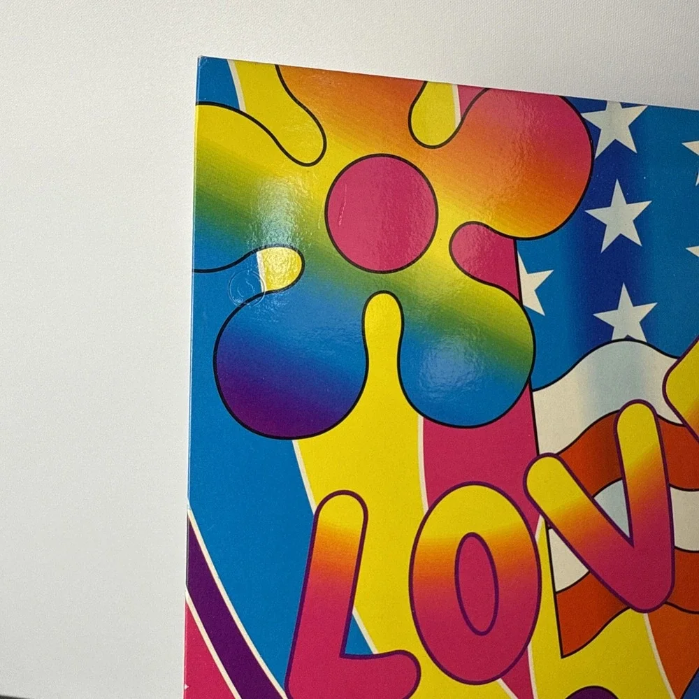 Vintage Lisa Frank Love & Peace Flower Power 2 Pocket Folder RARE NEW NEVER USED